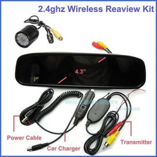 Wireless&Wired 4.3 LCD Color Car Reverse Rear View IR Camera Mirror