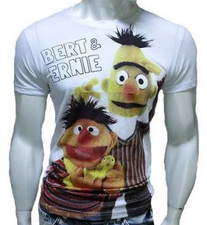 Bert and Ernie Sesame Street Cartoon Humor T Shirts Mens White S XL