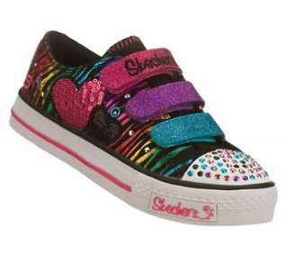 New Girls Skechers Twinkle Toes Shuffles Triple Time Light Up Shoes