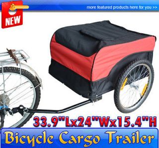 Steel Frame Bicycle Cargo Trailer Cart Carrier Red and Black Trailers