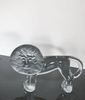 Kosta Boda LARGE LION glass sculpture RARE