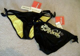 BILLABONG Black Stitched Swimsuit Bikini Bottom S NEW