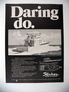 Striker 44 Flybridge Sportfisherman boat 1970 print Ad