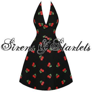 Dead Threads Black Cherry Dice Print 50s Vintage Style Party Prom Sun