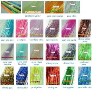 300S 28 silk hair tinsel for human / feather hair extensions ,29