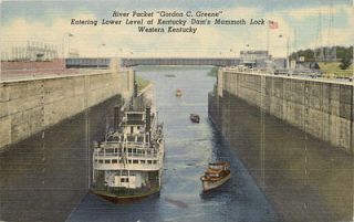 Kentucky Dam KY 1940s Steamer Gordon Greene Lower Lock Vintage