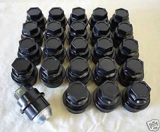CHEVY GMC 22mm BLACK PLASTIC LUG NUT COVERS FOR THE 14mm STUDS 24ct