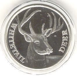 Whitetail Deer Buck Nickel Engravable Hunting Challenge coin medallion