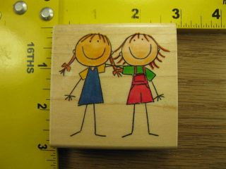 BEST FRIEND SISTERS GIRLS BY ME & MY BIG IDEAS Rubber Stamp #2696