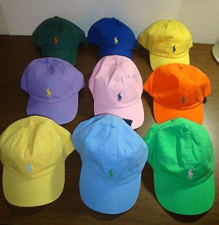 RALPH LAUREN HAT CAP BALL Mens PONY One Size Blue Green Orange New