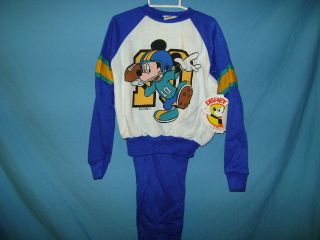 NEW KIDS MICKEY MOUSE SHIRT PANTS FOOTBALL sweat suit TODDLER SIZE 7