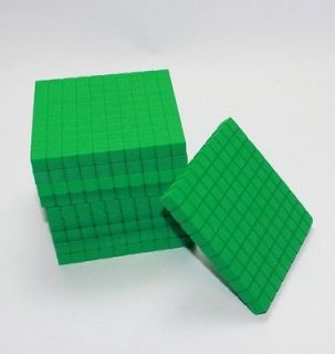 10 Green Flats   Base 10 Block Foam   Math Manipulatives   Teaching