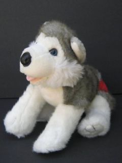 & White HUSKY WOLF DOG Plush BUILD A BEAR Soft Stuffed Animal B155