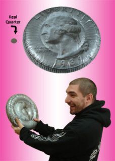 Jumbo Inflatable Quarter   Funny money gag novelty gift