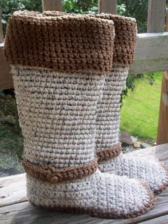 Crochet Pattern  CUFFED KNEE HIGH BOOTS  OUTDOOR WEAR  shoes/slippers