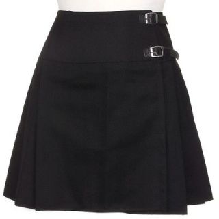 New Ladies Plain Black Mod Mini Billie Scottish Kilt Sizes 6 18 Free