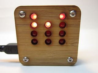 Binary Clock KIT in Sustainable Bamboo Case USB Powered