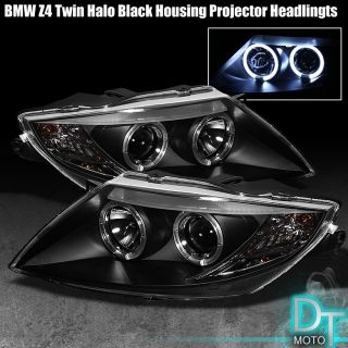 Z4 DUAL HALO ANGEL EYES PROJECTOR HEADLIGHTS LAMPS PAIR (Fits BMW Z4