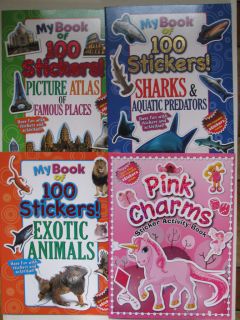 100 Reuseable Stickers With Activities Games Puzzles Picture Word NEW