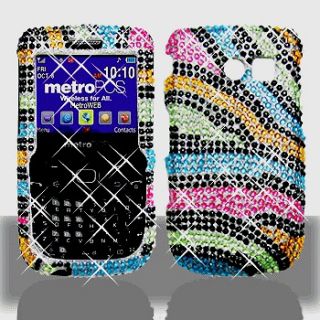 Samsung R375C SCH R375C Phone Cover Case Diamond BLING RAINBOWZEBA
