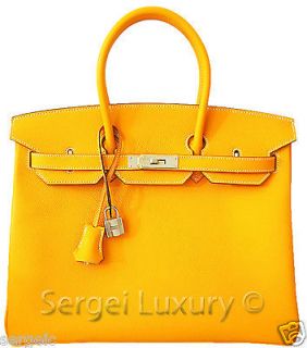 Authentic HERMES Jaune Dor Yellow Birkin bag 35cm BICOLOR Candy GHW