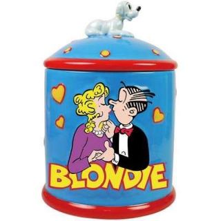 Blondie and Dagwood Bumstead Kissing Ceramic Cookie Jar with Dog