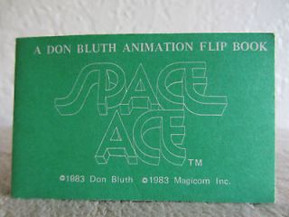 DON BLUTH SPACE ACE Green Animation Flip Book Original Vintage 1983