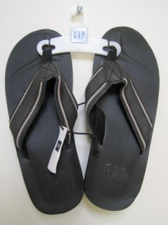 GAP Mens Black/Beige Leather Flip Flop Sandals Sizes 8,9,10,11,13