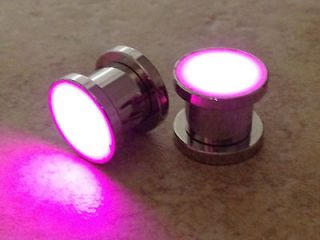 or 00g LED Light Screw Fit Plugs Tunnels Gauges Earlets Body Jewelry