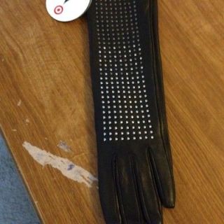 ATTWOOD BLACK LEATHER STUDDED LONG GLOVES TARGET  RARE