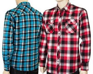 Mens Slim Fit Flannel Long Sleeve Shirts w/ Multi Colors & Patterns