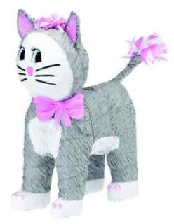 Gray Kitty Cat Pinata   Kids Themed Birthday Party Supplies & Games