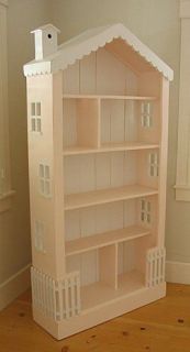 DOLLHOUSE Large BOOKCASE 6 Ft High Solid Wood 30 Paints Stains Cottage