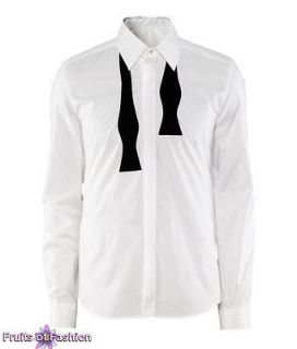 Martin Margiela H&M Mens White PSY Gangnam Style Bow Tie Shirt S M L