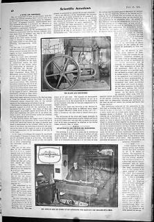 of Scientific American 1904 Bland Air Compressor Schlick Apparatus