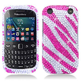 Pink Zebra Bling Hard Snap On Cover Case for BlackBerry Curve 9310
