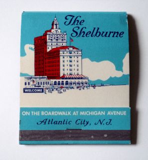 Atlantic City Hotel The Shelburne Unstruck Book of Matches Boardwalk