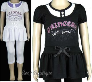 Girls Princess Outfit Top Leggings Multi Pack Bundle Set Kids Clothing