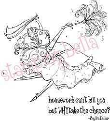 Stamping Bella Housework Fairy by Mo Manning Rubber stamp with