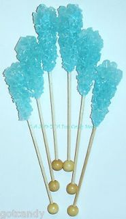 LIGHT BLUE ROCK CANDY SWIZZLE STICKS   Cotton Candy Flavored Lollipops