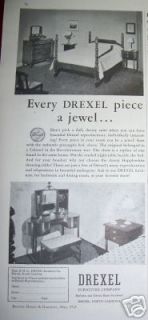 1938 Antique Drexel Bedroom Furniture Ad