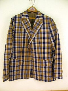Vintage Mens Plaid Liesure Suit Blazer Jacket Sport Coat Custom Made