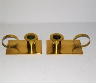 OF ANTIQUE ARTS & CRAFTS BRASS CHAMBER CANDLESTICKS CANDLE HOLDERS