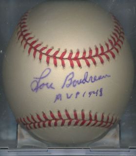 Lou Boudreau Cleveland Indians 1948 MVP Autographed Signed OAL