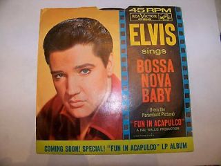 Elvis Presley Bossa Nova Baby Picture Sleeve 45 RPM RCA VICTOR 47 8243