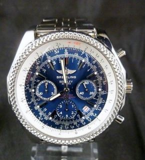 Breitling Bentley Motors A25362 Mens Stainless Steel Watch with Blue