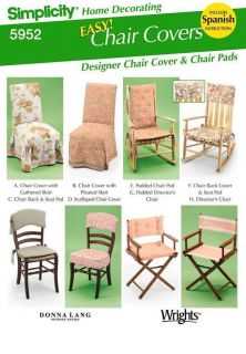 Simplicity EASY Director CHAIR ROCKER Covers Pads cushions slipcovers