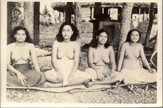 Vintage 1940s FOUR POLYNESIAN MAIDENS (SAMOA or TONGA?) Original