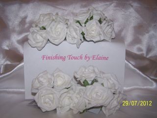 Artificial Foam RosesWedding Bouquets Button HolesWhite or