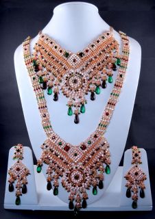 indian wedding jewelry v design set 705 multi from india